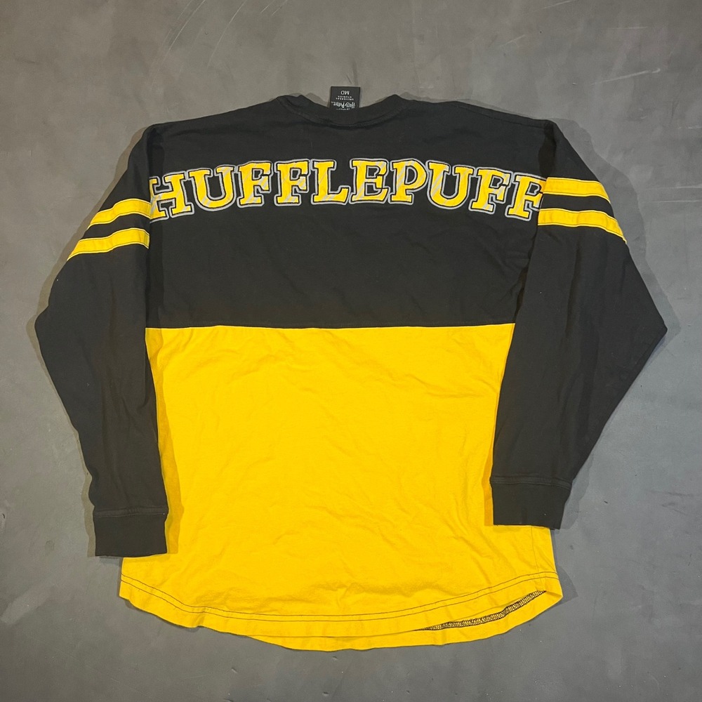 Harry Potter Hufflepuff Spirit Jersey Mens Medium Black Yellow Universal Studios